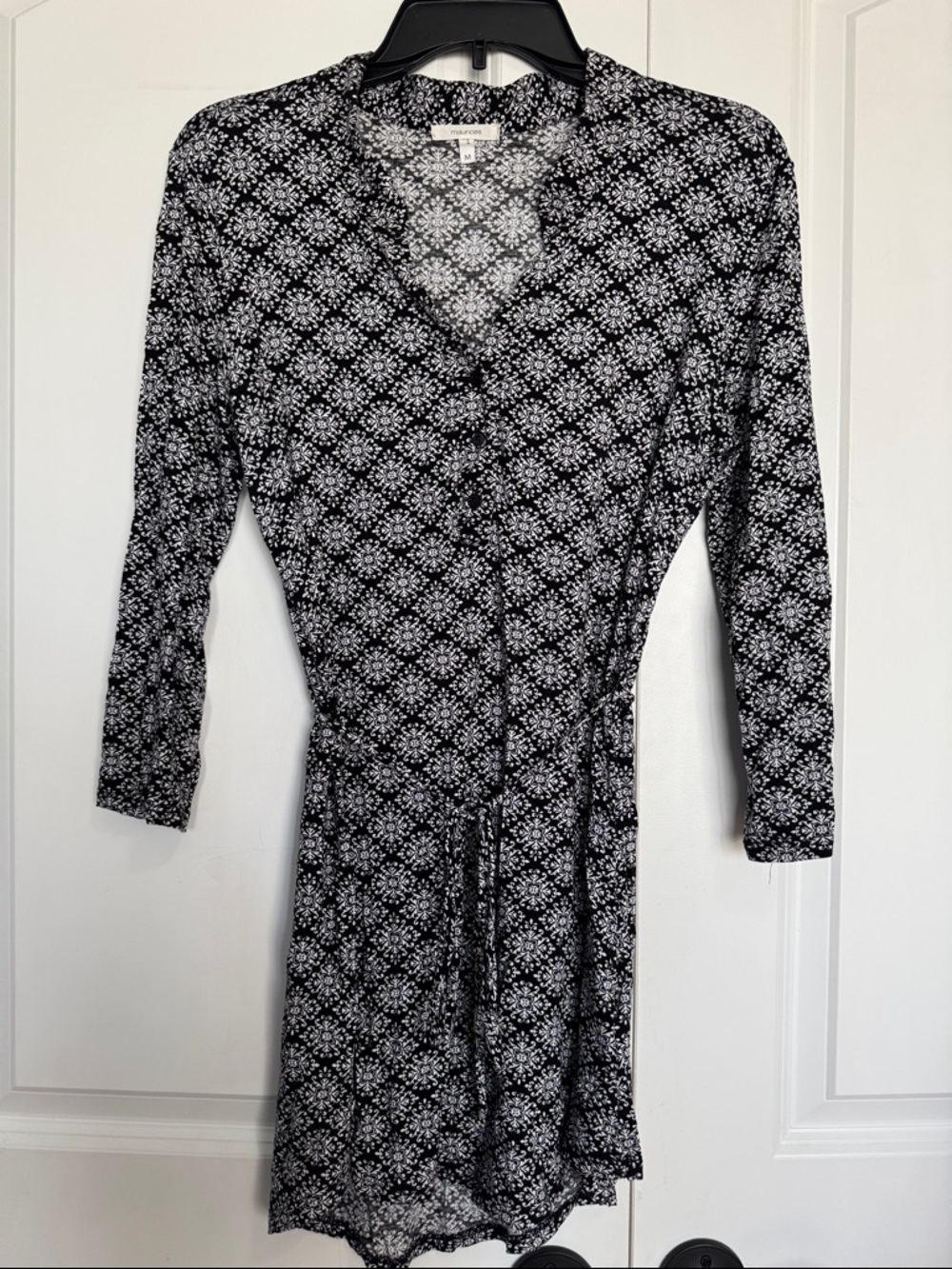 Maurices Black and White Printed Wrap Tunic